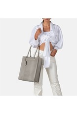 Burkely Leder Damen Arbeitstasche Shopper Croco Hell Grau