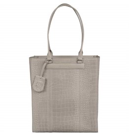 Burkely Leder Damen Arbeitstasche Shopper Croco Hell Grau