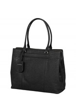 Burkely Damen Leder Arbeitstasche Laptoptasche 13.3 Zoll Croco Schwarz