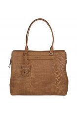 Burkely Dames Leren Werktas Laptoptas 13.3 Inch Croco Cognac