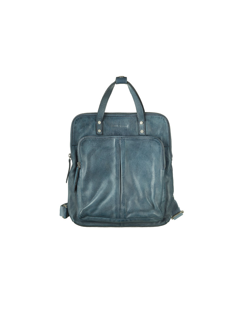 Bull & Hunt Leder Rücksack Washed Blau