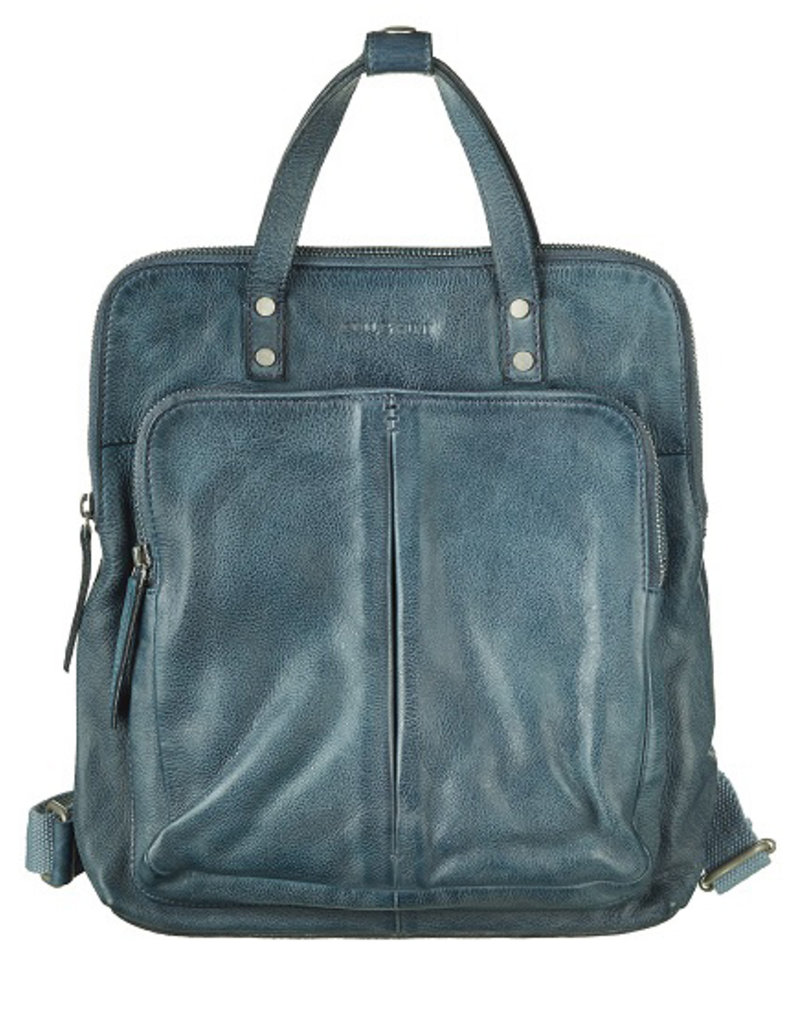 Bull & Hunt Leder Rücksack Washed Blau