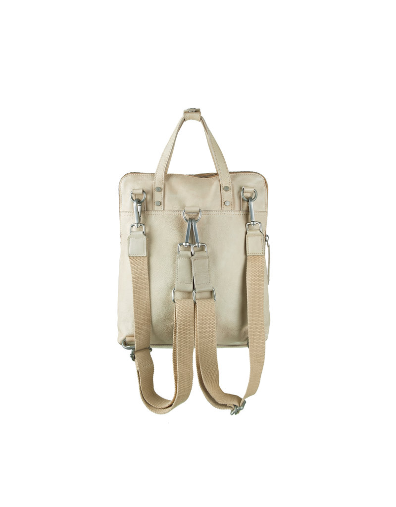 Bull & Hunt Leder Rücksack Washed Off White