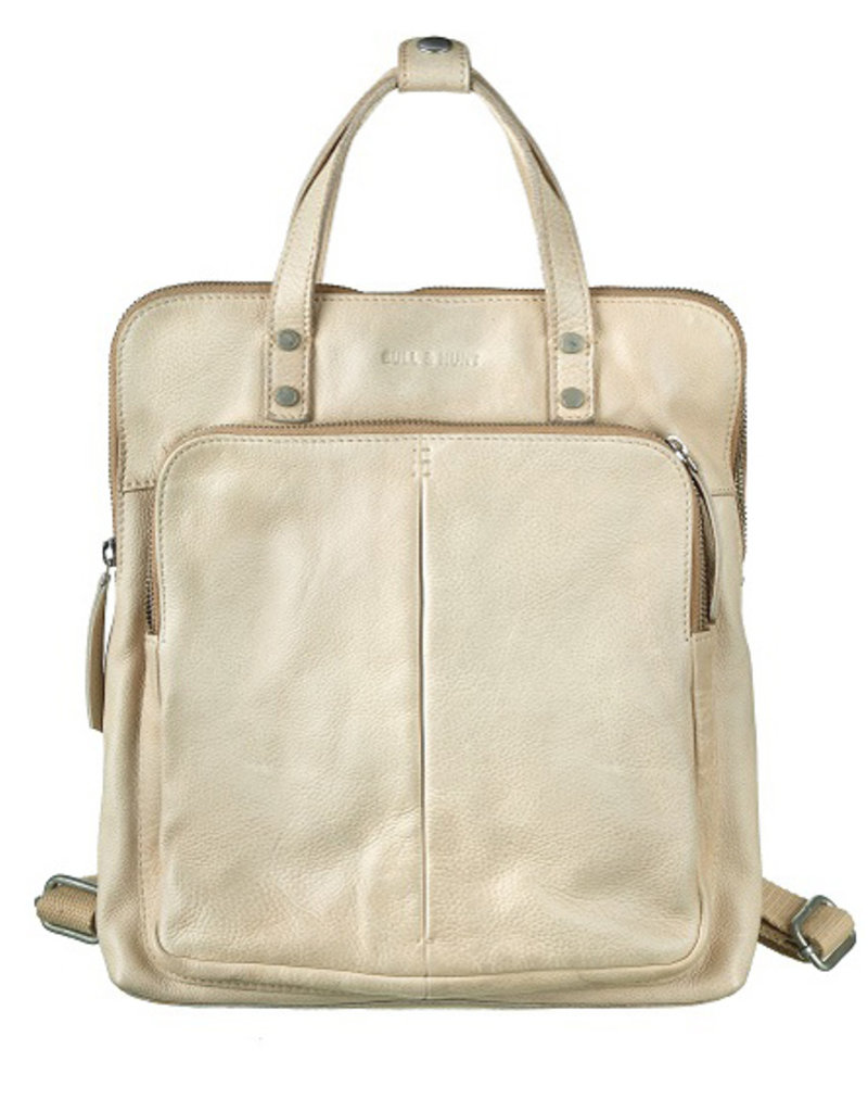 Bull & Hunt Leder Rücksack Washed Off White