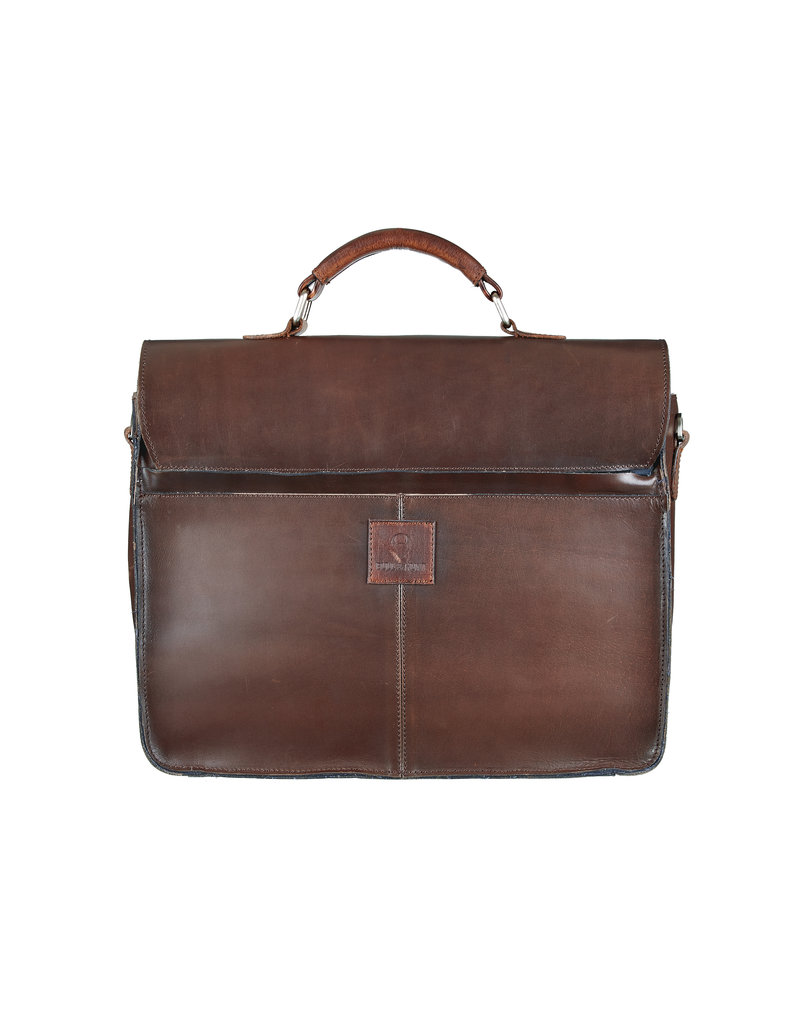 Bull & Hunt Geräumige Leder Arbeitstasche Messenger Bag Dark Cognac