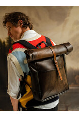 John Woodbridge Handgemaakte Leren Rugtas Rolltop