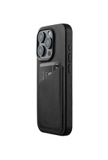 Mujjo Leder Handyhülle Iphone 15 Pro MagSafe Kreditkarte Schwarz