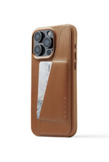 Mujjo Leder Handyhülle Iphone 15 Pro Max MagSafe Kreditkarte Cognac
