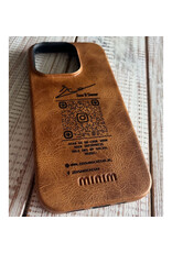 Minim Leder Handyhülle Für iPhone 14 Back Cover Braun