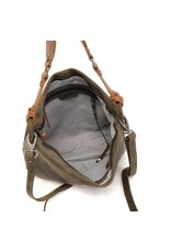 Berba Leder Damen Schultertasche Hobo Bag Olive