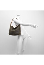 Berba Leder Damen Schultertasche Hobo Bag Olive