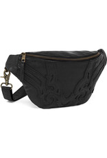 Depeche Leder Bauchtasche Bumbag Pattern Schwarz