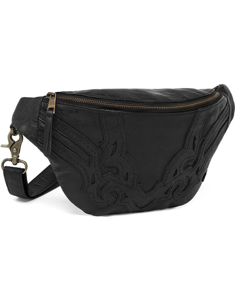 Depeche Leder Bauchtasche Bumbag Pattern Schwarz