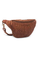 Depeche Geflochtene Leder Bauchtasche Bumbag Cognac