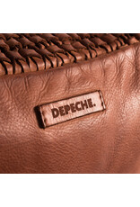 Depeche Geflochtene Leder Bauchtasche Bumbag Cognac