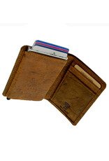 Hütmann Leder Kartenetui Geldbörse mit RFID – Kompaktes Rindsleder Modell, Personalisierbar & Optionale Kette