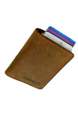 Hütmann Leren Pasjeshouder Portemonnee met RFID – Compact Rundleer Model, Personaliseerbaar & Optionele Ketting