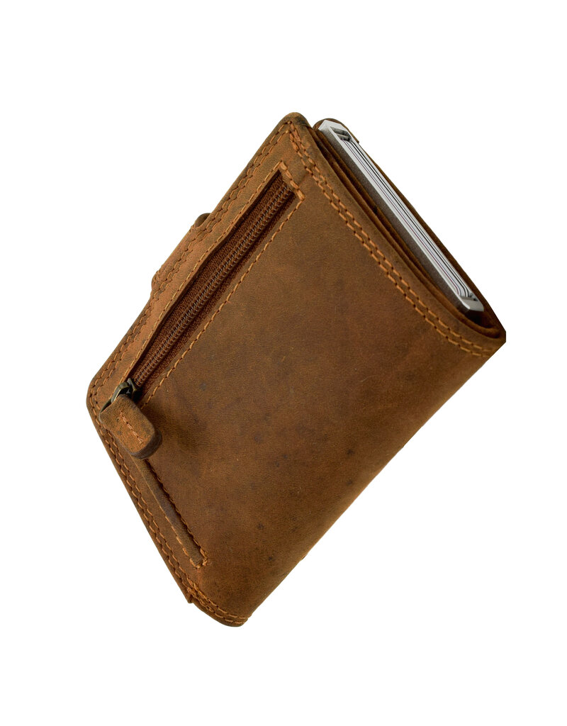 Hütmann Leder Kartenetui Geldbörse mit Münzfach & RFID – Kompakt, Personalisierbar & Optionale Kette