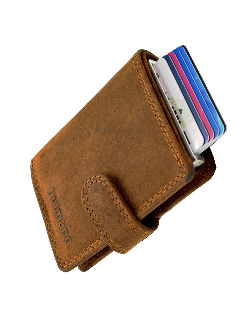 Hütmann Leder Kartenetui Geldbörse mit Münzfach & RFID – Kompakt, Personalisierbar & Optionale Kette