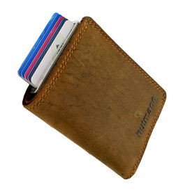 Hütmann Leren Pasjeshouder Portemonnee met RFID – Compact Rundleer Model