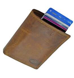 LD Rundleer Cardprotector Portemonnee met Muntvak – RFID Bescherming