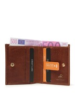 dR Amsterdam Kleine Flache Leder Portemonnaie Cognac