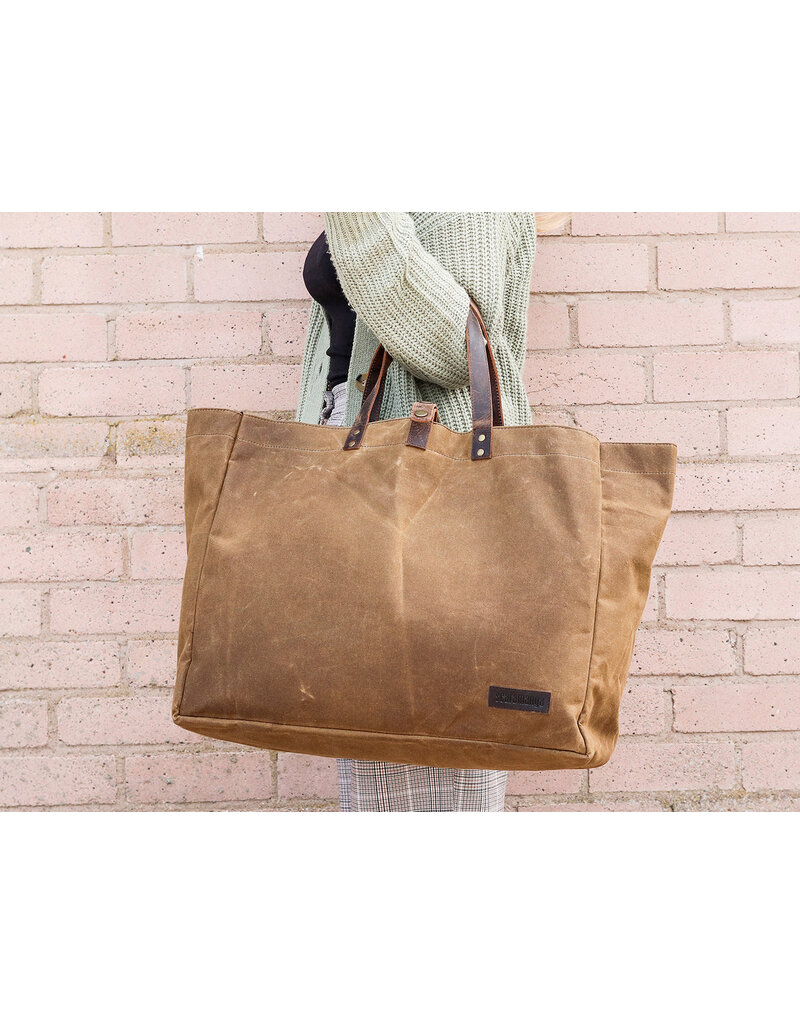 Scaramanga Stoere Boodschappentas Shopper Canvas en Leer