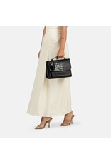 Burkely Leren Handtas Schoudertas Croco Zwart Large