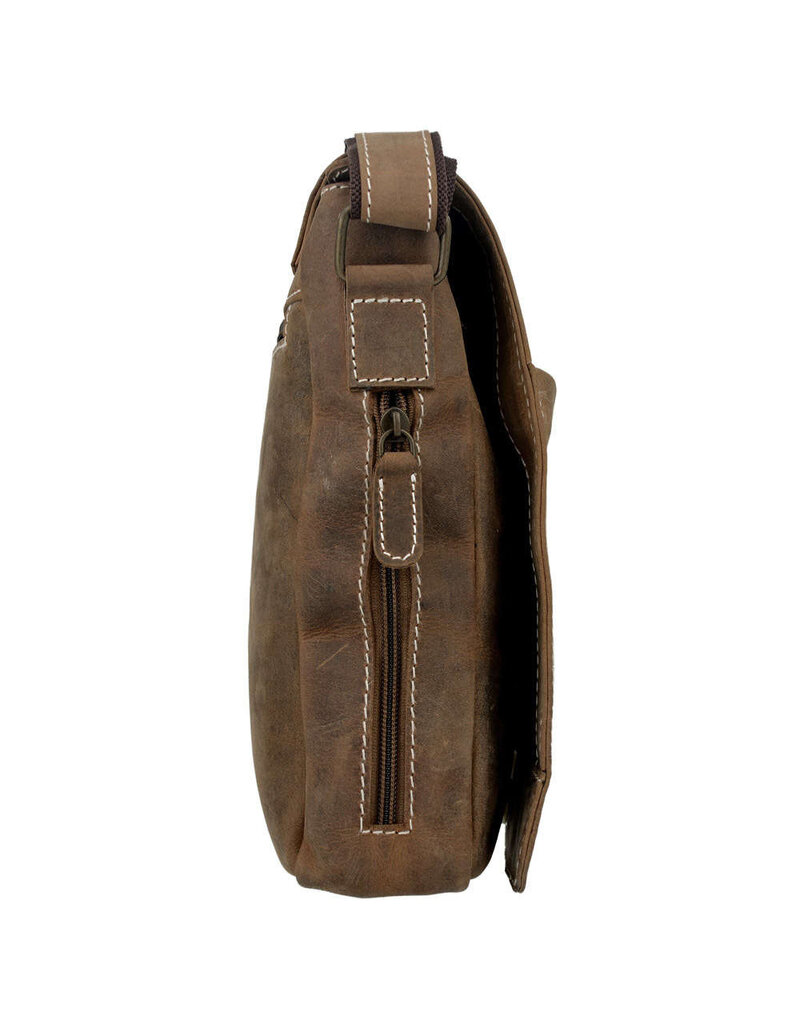 Hunterleren Schoudertas voor Dames & Heren – Personaliseerbaar