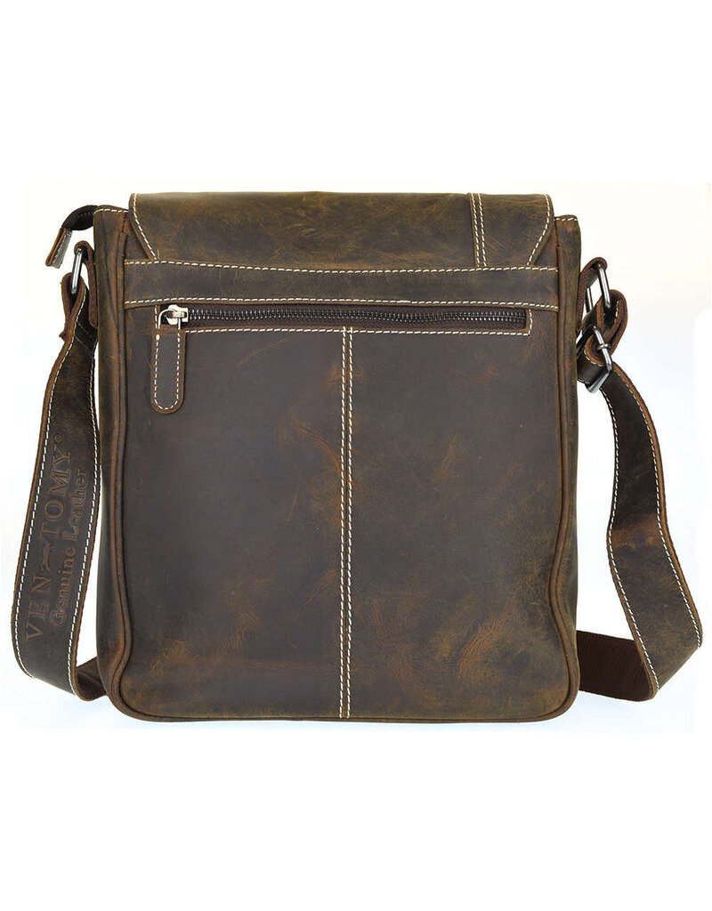 Lederschultertasche für Herren und Damen L – Hunterleder, personalisierbar