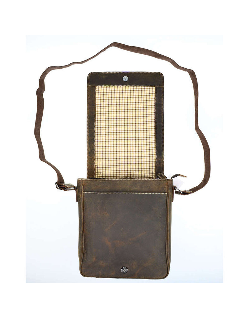 Leren Schoudertas voor Heren en Dames L – Hunterleer, Personaliseerbaar