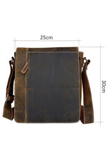 Lederschultertasche für Herren und Damen L – Hunterleder, personalisierbar