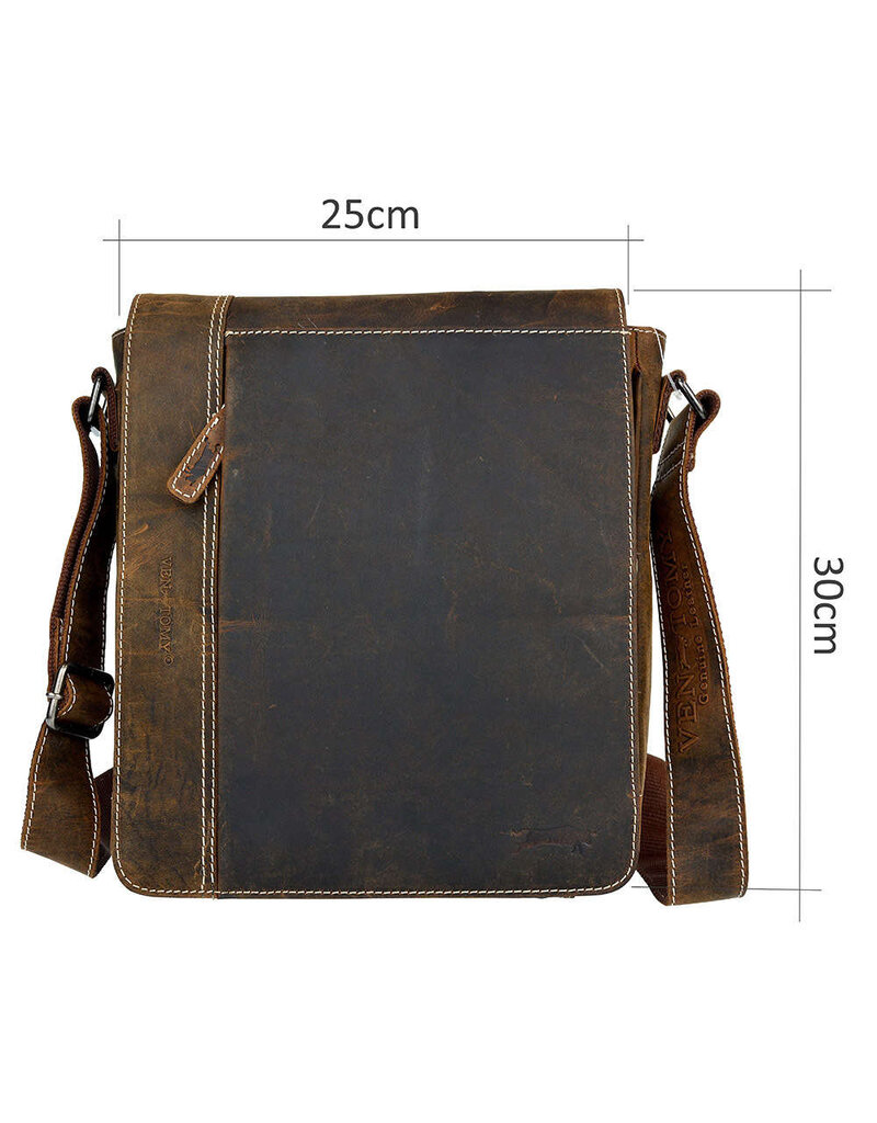 Leren Schoudertas voor Heren en Dames L – Hunterleer, Personaliseerbaar