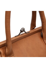 The Chesterfield Brand Leren Schoudertas met Knipsluiting Cognac
