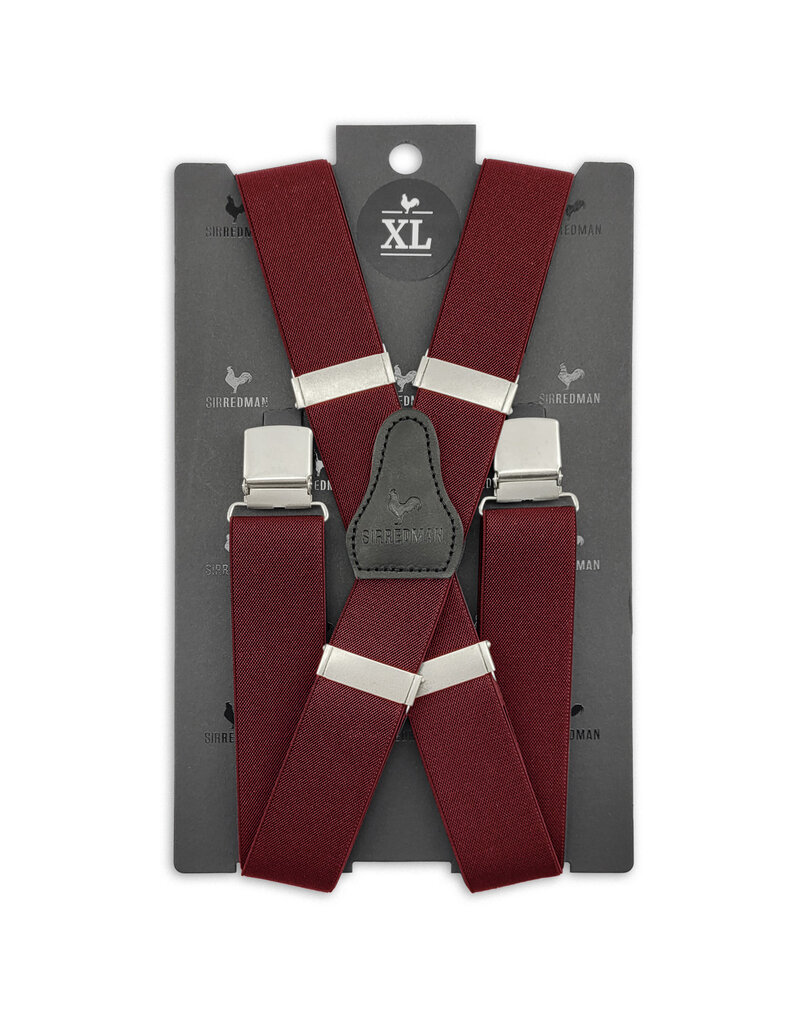 Sir Redman XL Hosenträger Elastisch Bordeauxrot