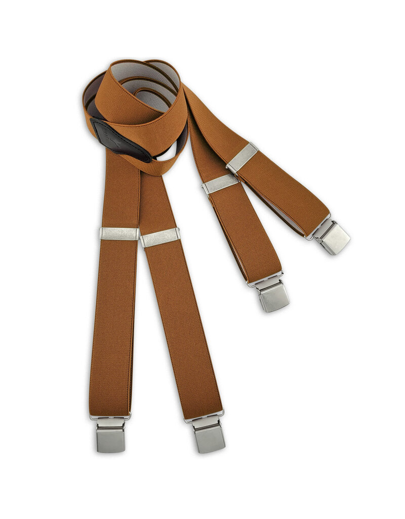 Sir Redman XL Hosenträger Elastisch Cognac
