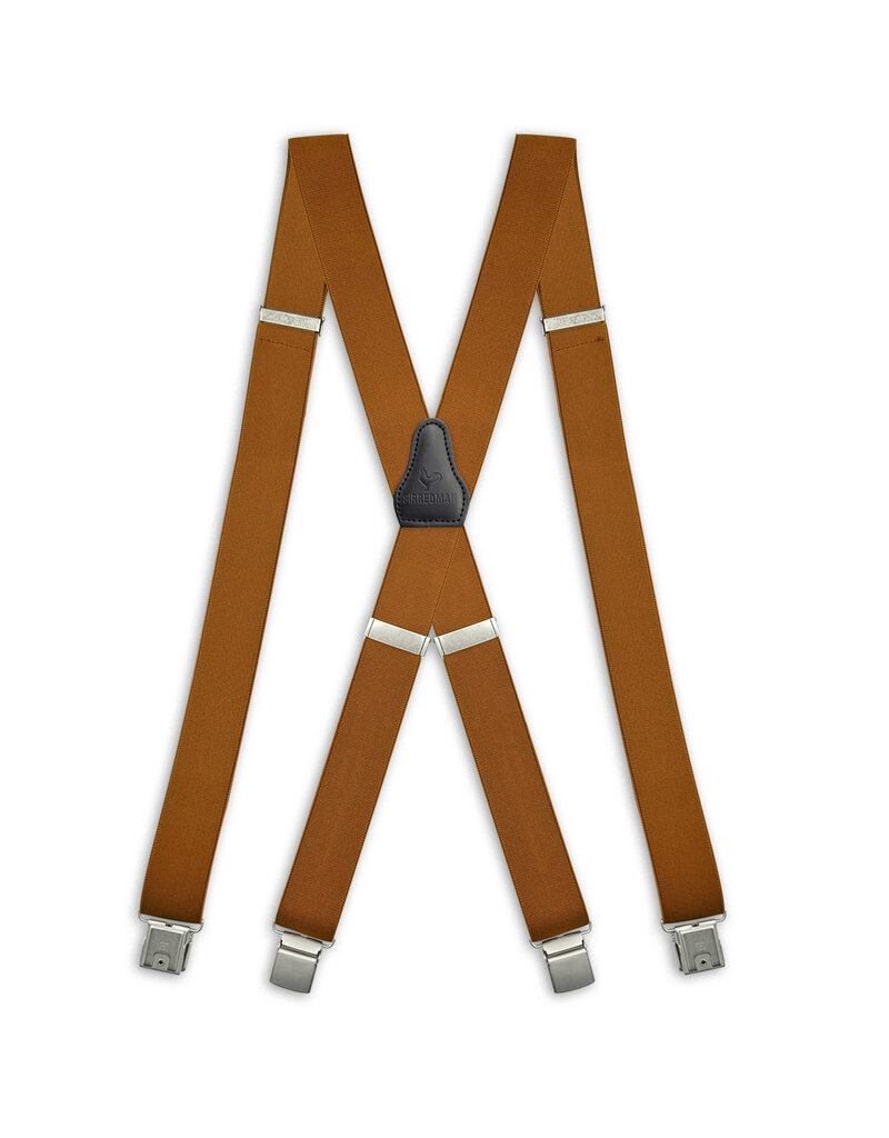 Sir Redman XL Hosenträger Elastisch Cognac