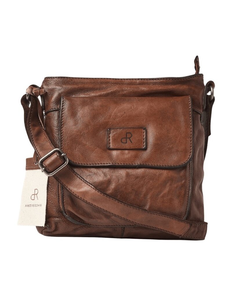 dR Amsterdam Gewaschen Leder Schultertasche Chestnut