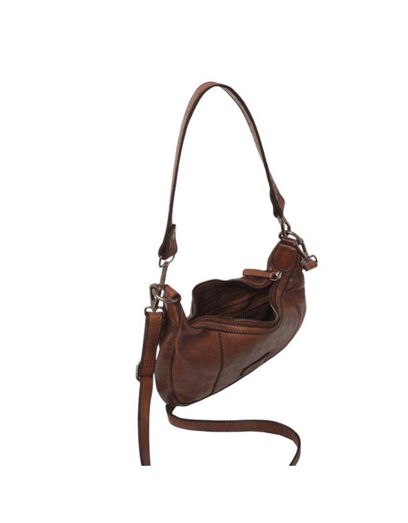 dR Amsterdam Gewaschen Leder Handtasche Schultertasche Chestnut