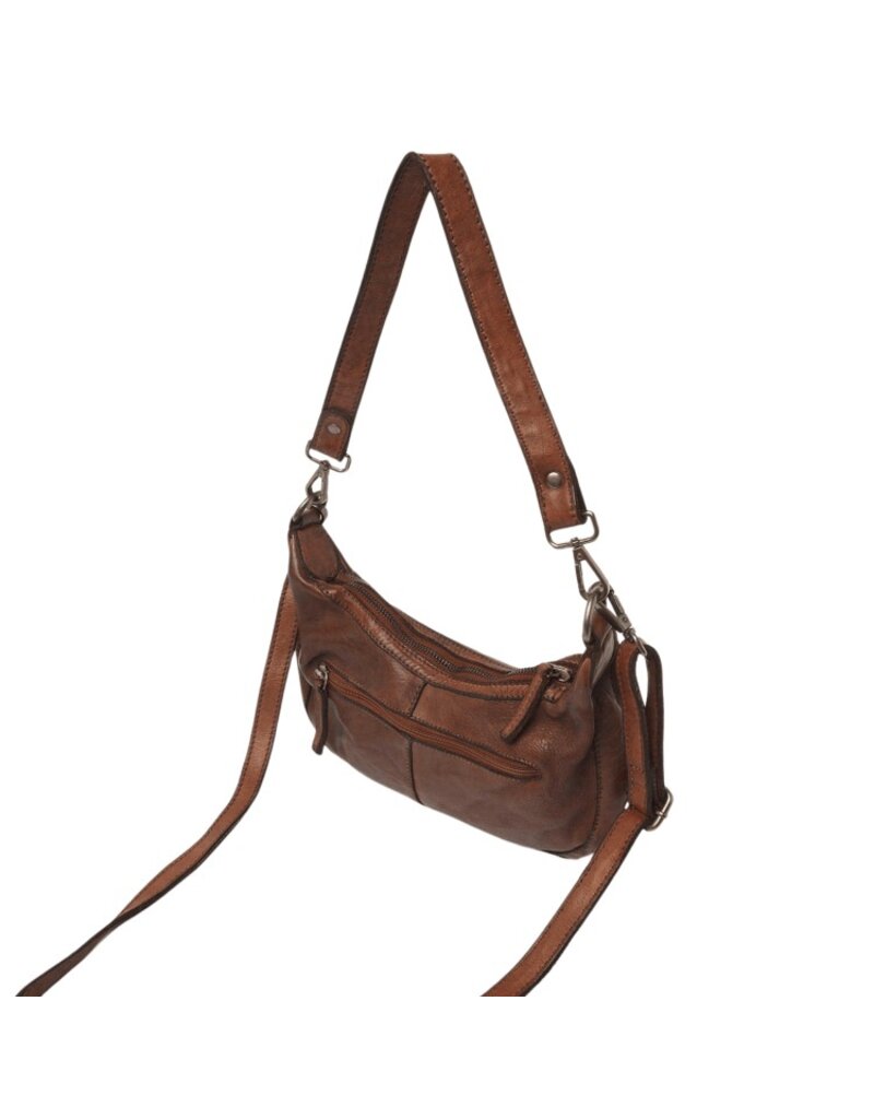 dR Amsterdam Gewaschen Leder Handtasche Schultertasche Chestnut