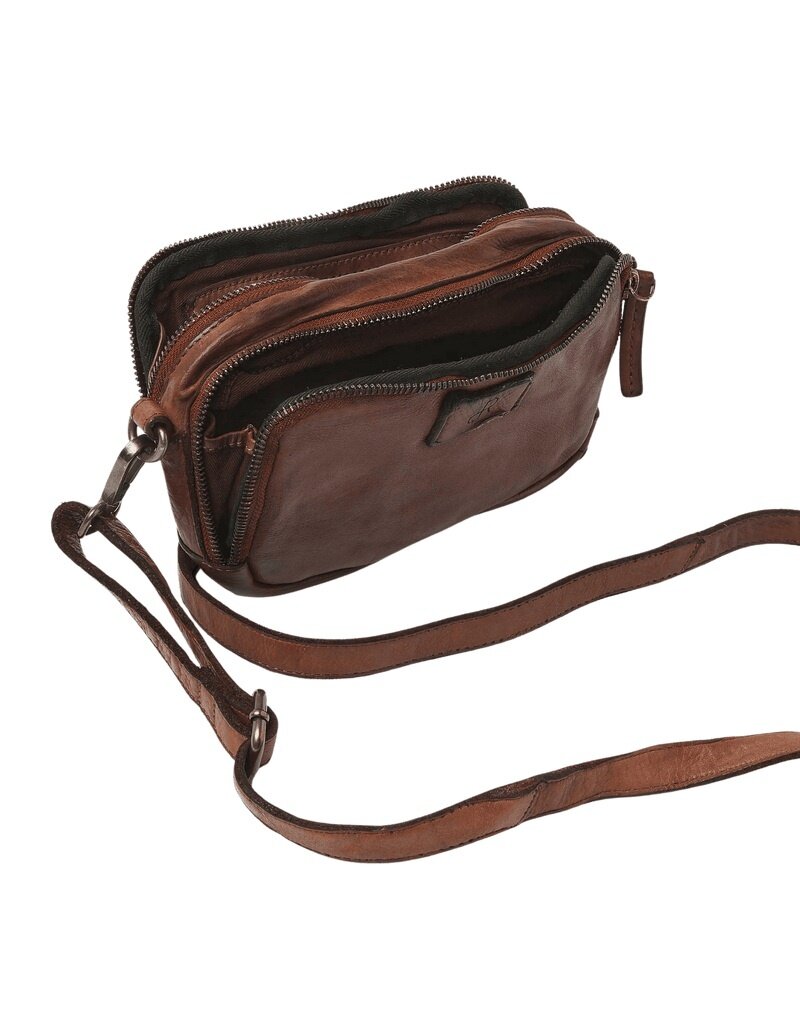 dR Amsterdam Kleines Gewaschen Leder Handtasche Chestnut