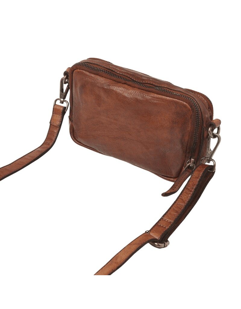 dR Amsterdam Kleines Gewaschen Leder Handtasche Chestnut