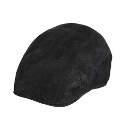Fiebig Leren Flatcap Zwart