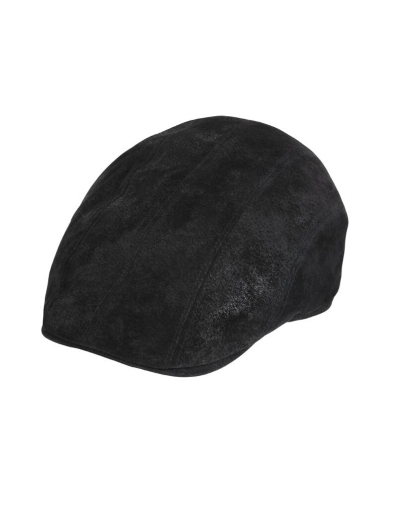 Fiebig Leren Flatcap Zwart