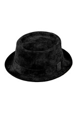 Fiebig Leder Pork Pie Hüte Schwarz