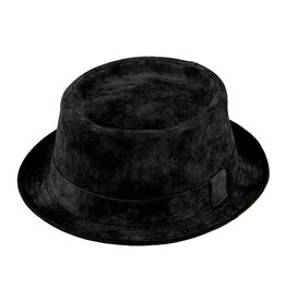 Fiebig Leder Pork Pie Hüte Schwarz