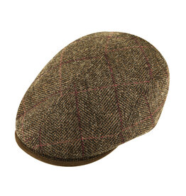 Fiebig Wollene Flatcap Fischgrät Beige