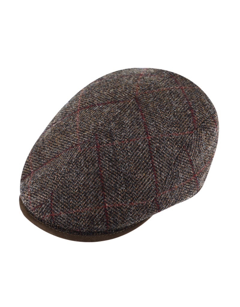 Fiebig Shetland Wollen Flatcap Visgraat Bruin