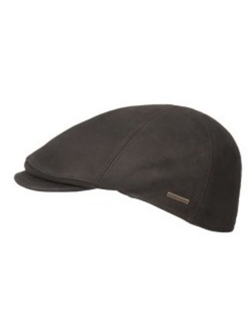 Hatland  Stoere Leren Flatcap Bruin
