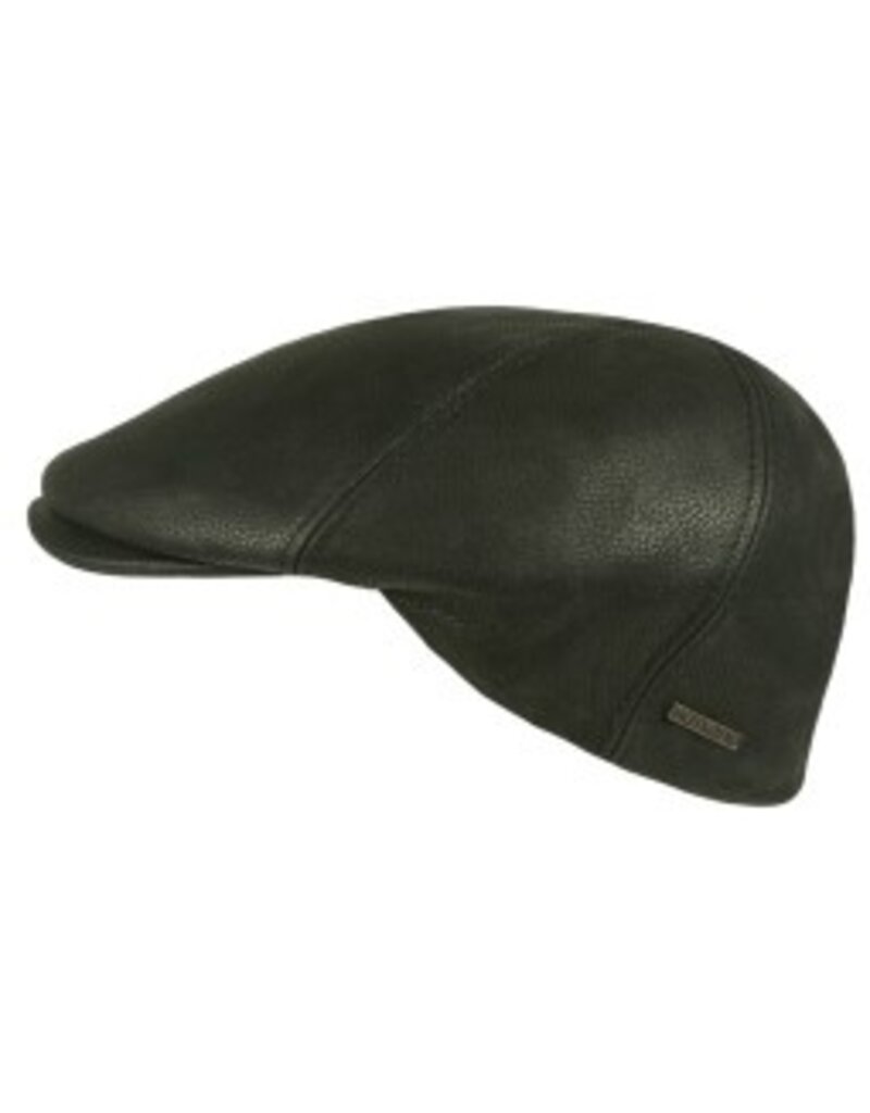 Hatland Leren Flatcap Olijfgroen